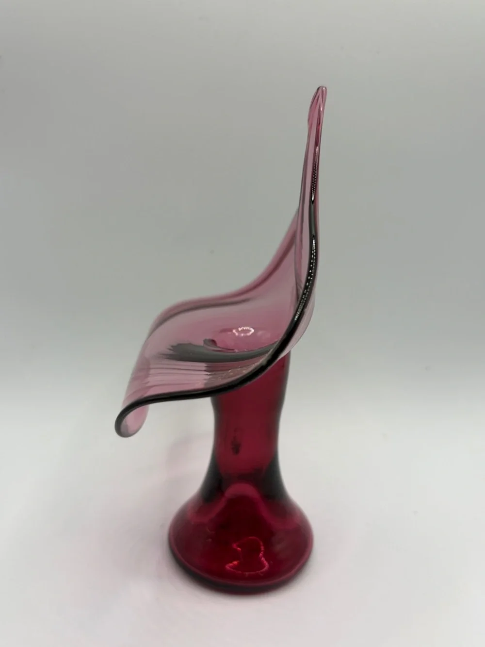 Vintage Jack in the Pulpit Hand Blown Art Glass Vase Vessel Tableware Decor